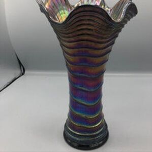 Imperial Glass Carnival vase is absolutely stunning. GUC